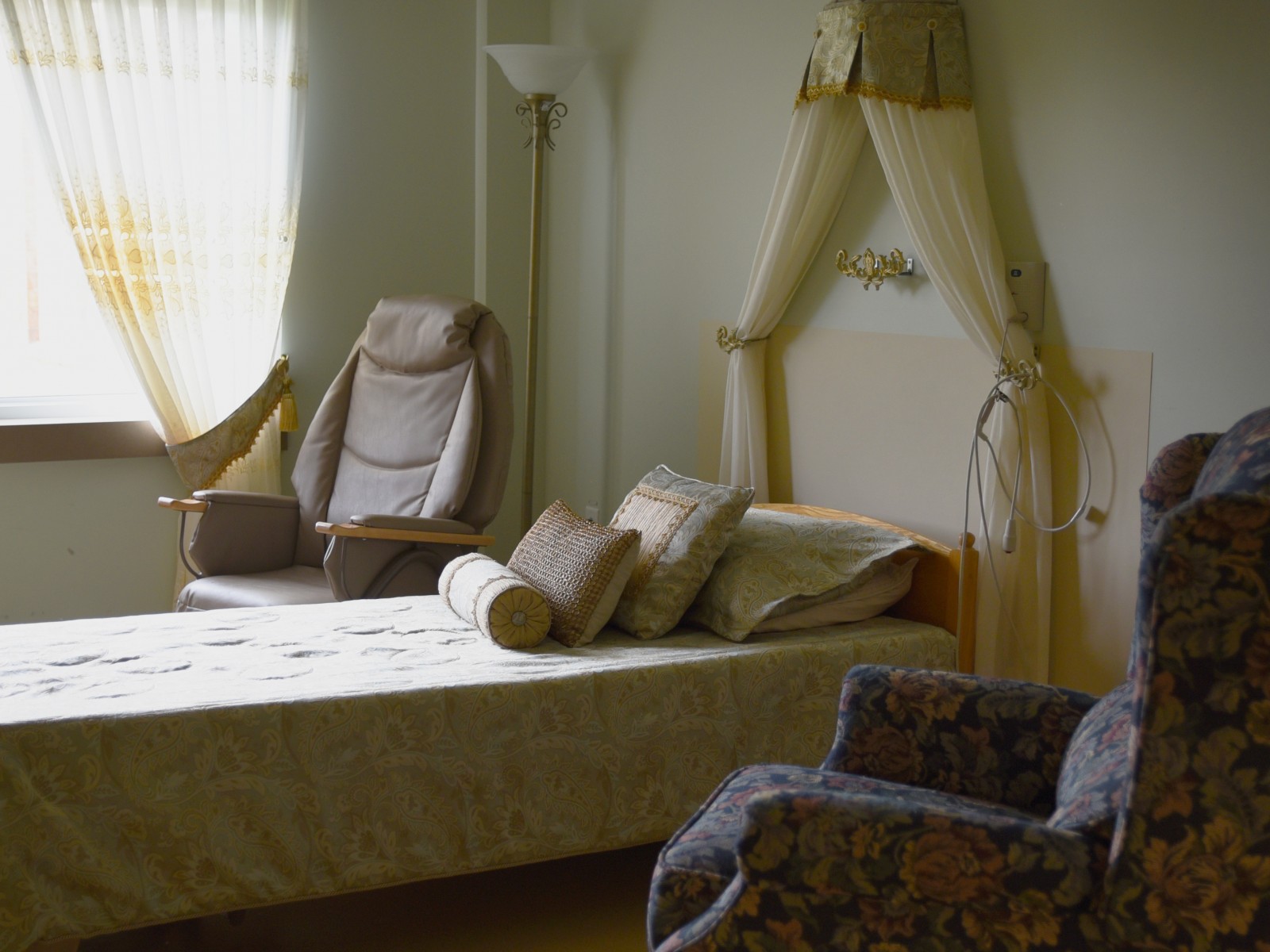 Un lit de l'unité des soins palliatifs